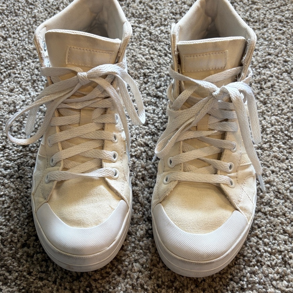adidas Bravada white High-Top Canvas Sneakers